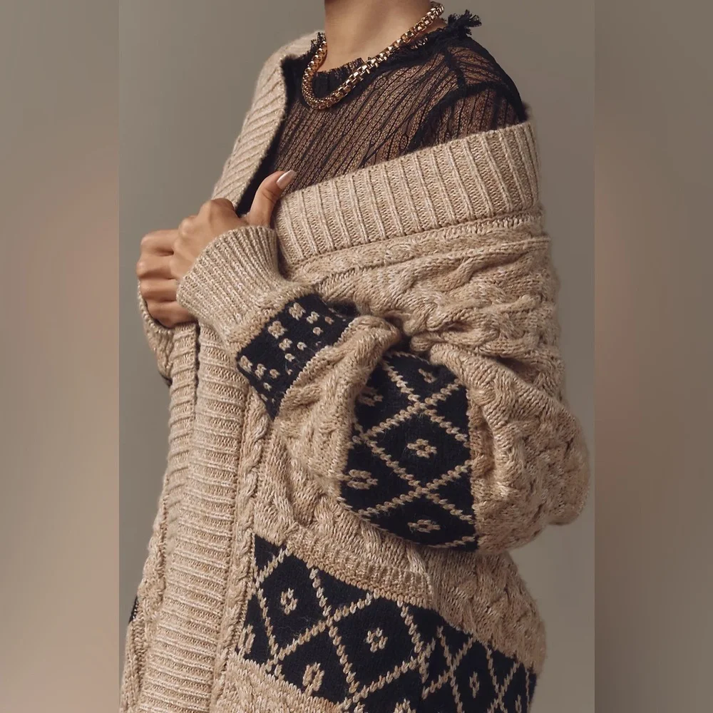 Anthropologie Pilcro Slouchy Open-Front Oversized Cardigan Sweater